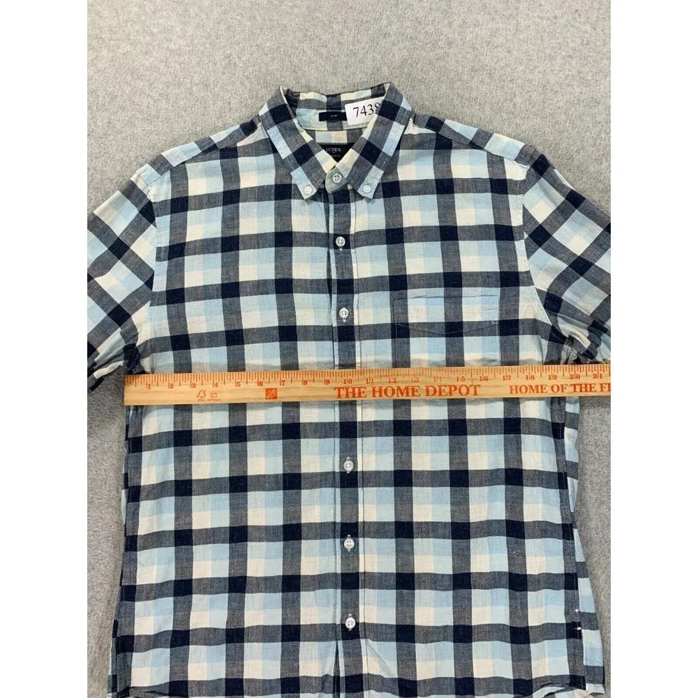 J Crew Slim Fit Homespun Long Sleeve‎ Button Down Shirt (Men's Large) Blue